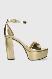 Usnjeni sandali SETON zlata barva, FLPSET LEM03