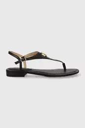 Usnjeni sandali Lauren Ralph Lauren Ellington enski, rna barva, 802940593001