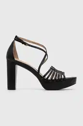 Usnjeni sandali Lauren Ralph Lauren Shelby rna barva, 802920433002