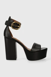 Usnjeni sandali Langley Mayfair Platform rna barva, 1289500109