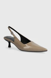 Usnjene visoke pete LYKKE be barva