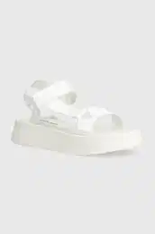 Sandali SANDAL VELCRO WEBBING DC enski, bela barva, YW0YW01353