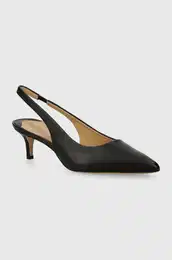Usnjene visoke pete Lauren Ralph Lauren Lolah rna barva, 802927937001