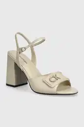 Usnjeni sandali HEEL SANDAL 85 RELOCK LTH be barva, HW0HW01937