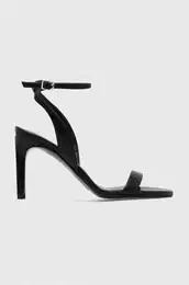 Usnjeni sandali HEEL SANDAL 90 LTH rna barva, HW0HW01945
