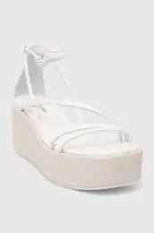 Kone sandale WEDGE SANDAL 30 LTH za ene, boja: bijela, s platformom, HW0HW01949