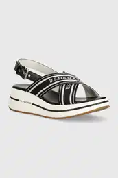 Sandale U.S. Polo Assn. GLORY za ene, boja: crna, s platformom, GLORY008W 4TY1