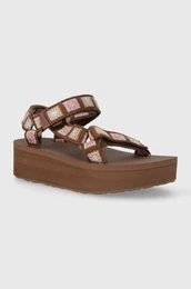 Sandali Flatform Universal Crochet enski, rjava barva, 1150210
