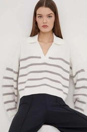 Pulover Hollister Co. enski, bela barva