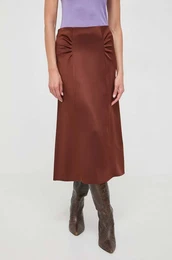 Suknja boja: naranasta, midi, ravna, 50508440
