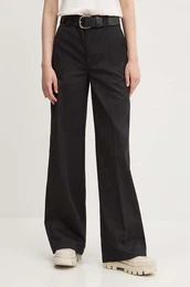 Hlae WIDE LEG WORK PANT W za ene, boja: crna, iroke, visoki struk, DK0A4YSE