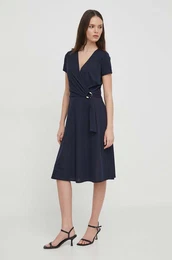 Haljina Lauren Ralph Lauren boja: tamno plava, mini, iri se prema dolje, 250868161