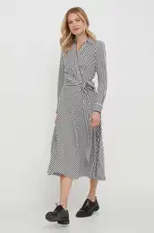Obleka Lauren Ralph Lauren bela barva