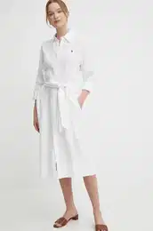 Lanena obleka bela barva, 211943992
