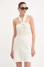 Obleka iz meanice lana be barva, 2A2779 A052