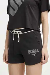 Kratke hlae SQUAD za ene, boja: crna, s tiskom, visoki struk, 678704