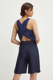 Lanen top mornarsko modra barva