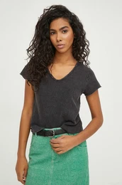 Bombana kratka majica T-SHIRT MC COL V enska, siva barva SON02AGE24