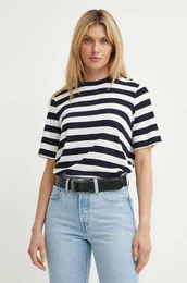 Kratka majica DENIM ženska, mornarsko modra barva, 5000000103