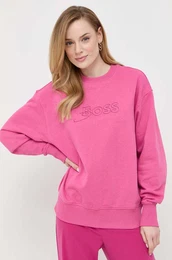 Bombažen pulover ženska, roza barva