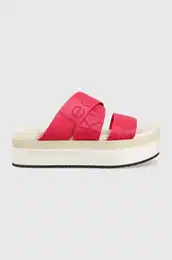 Natikači FLATFORM SANDAL WEBBING ženski, roza barva, YW0YW00966