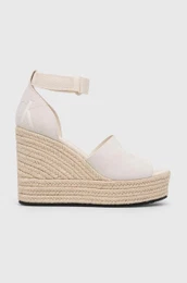 Sandali WEDGE SANDAL WIDE SU CON enski, be barva, YW0YW00963