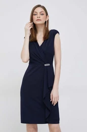 Haljina Lauren Ralph Lauren boja: tamno plava, mini, ravna, 253906356