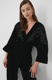 Kimono za ene, boja: crna