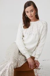 Pulover s primesjo volne enski, be barva