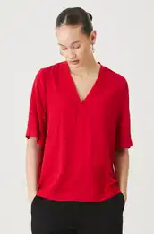 Bluza za ene, boja: ruiasta, bez uzorka