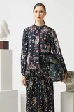 Modra Dolga Šifonka bluza za dame image