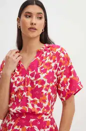 Bluza za ene, boja: ruiasta, s uzorkom