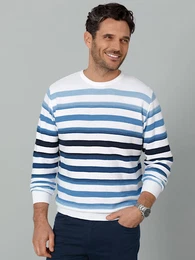 Pullover aus Jacquard-Strick Weiß/Blau