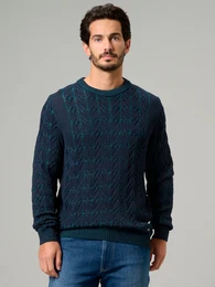 Pullover auffällig schön gestrickt Petrol