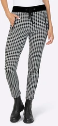 Jerseyhose Gr. 44, Normalgren, schwarz-wei (schwarz, wei pepita) Damen Hosen