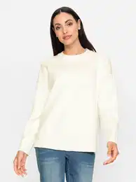 Strickpullover Pullover Gr. 40, beige (ecru) Damen Pullover