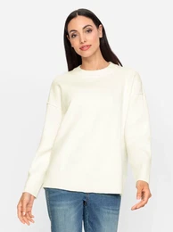 Strickpullover Pullover Gr. 46, beige (ecru) Damen Pullover
