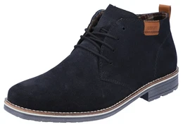 Schnrstiefelette Gr. 41, blau (dunkelblau) Herren Schuhe mit kariertem Innenfutter