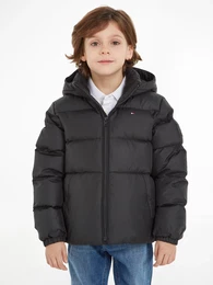 Steppjacke ESSENTIAL DOWN JACKET Gr. 16, schwarz (black) Jungen Jacken mit Kapuze