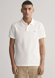 Poloshirt SLIM SHIELD SS PIQUE POLO , Herren, Gr. XXXL, wei, Jersey, Obermaterial: 100% Baumwolle, unifarben, casual, slim fit hftlang, hoch geschlossener Ausschnitt, Kurzarm Rippbndchen, Shirts, mit Logostickerei auf der Brust