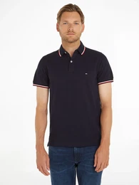 Poloshirt TOMMY TIPPED SLIM POLO , Herren, Gr. XXXL (58), blau (marine (desert sky)), Obermaterial: 100% Baumwolle, casual, schmal, Kurzarm Rippbndchen, Shirts