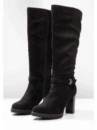 Weitschaftstiefel Groe Gren Gr. 39, XL-Schaft, schwarz Damen Schuhe in Velourslederoptik, mit Schnallenband