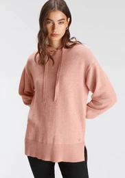 Kapuzenpullover Gr. 40/42, rosa (rosa melange) Damen Pullover im Oversized-Look