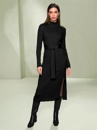 Strickkleid Strickkleid Gr. 50, Normalgren, schwarz Damen Kleider