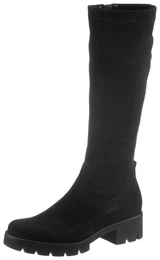 Stiefel Gr. 43, XS-Schaft, schwarz Damen Schuhe Blockabsatz, Plateau, Langschaftstiefel, mit XS-Stretch-Schaft