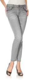 Rhrenjeans Gr. 46, Normalgren, grau (grey denim) Damen Jeans