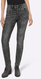 Bequeme Jeans Gr. 50, Normalgren, grau (grey, denim) Damen Jeans