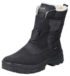 Winterstiefel Gr. 46, schwarz Herren Schuhe Klettboots mit Lammwollfutter, Flip Grip-Laufsohle und TEX-Membran
