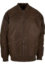 Allwetterjacke Herren JM224-008-01 Script Logo Oversize Bomberjacket , Herren, Gr. M, braun (schwarz braun), 100% Polyester, unifarben, casual, normal, Rundhals, Langarm, Jacken