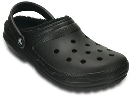 Hausschuh Classic Lined Clog Gr. 42, schwarz (schwarz, uni) Damen Schuhe Gartenschuh, Schlappen, Clog, mit kuscheligem Fellimitat